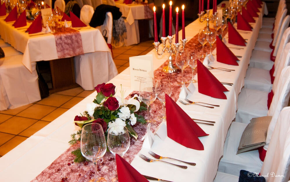 Tischschmuck für eine Hochzeit